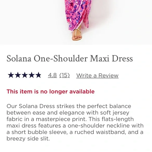 NWT Solana One-Shoulder Maxi Dress XS Lilly Pulitzer - Picture 2 of 2